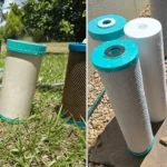 Replacement Water Filter in complete home water filtration Old Vs new Replacement Filters
