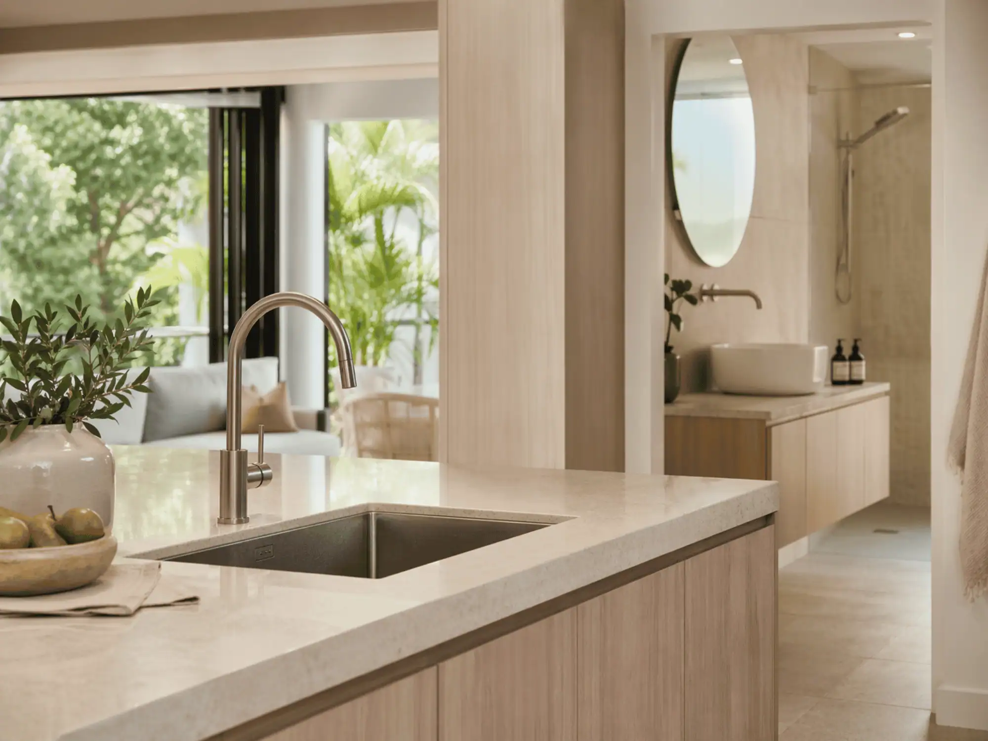 Brisbane family home kitchen and bathroom lifestyle image representing better water at every tap
